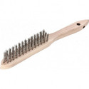 Brosse métallique fil inox, ondulé 0,35mm 3-rangs 
