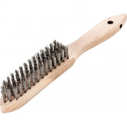 Brosse métallique fil inox, ondulé 0,35mm 5-rangs 