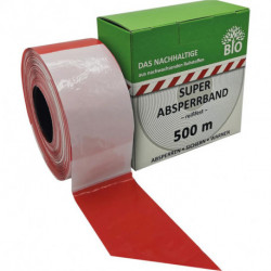 Ruban barrière 500 m rouleau rouge / blanc bloqué Le durable fabriqué à partir de matières premières renouvelables
