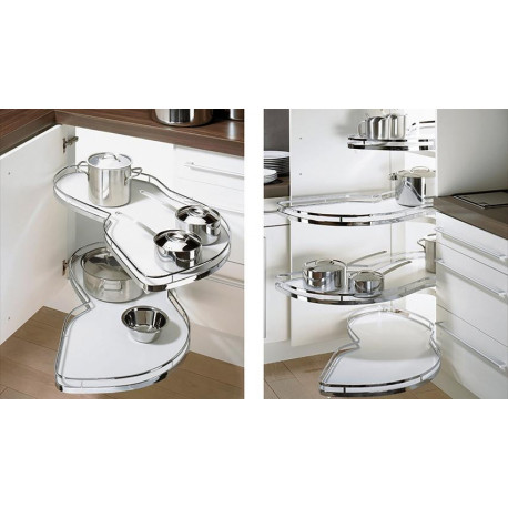 Meuble d'angle avec tiroir pivotant CLASSIC gauche 450mm