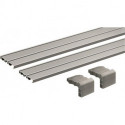 Jeu de profilés coulissants SlideLine M, 2 voies 2500mm argent