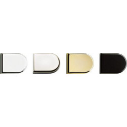 Capuchon de porte en verre décoratif 70713 plaqué nickel
