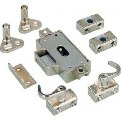 Ensemble espagnolette gauche 25 mm avec plaque nickel