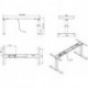 Cadre table elévatrice bureau 2M2S blanc RAL 9010 695-1145 mm