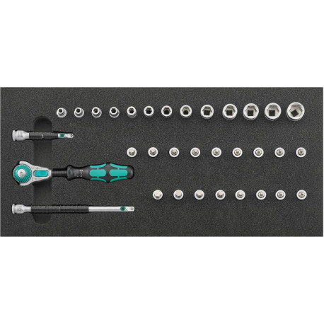 Module outil pour servante 1/3 Clé à douille 1/4 Zyklop et fonction maintien Wera