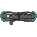 Multuprises 5 prises H05VV-F3G15 3m aide à l'enroulement et crochet FORTIS
