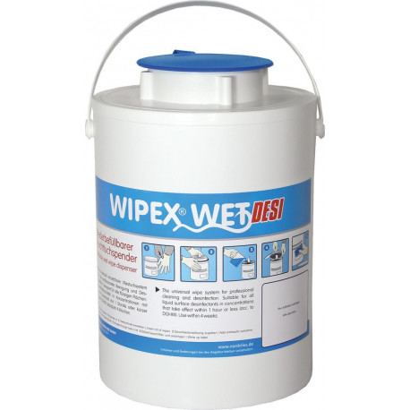 Distributeur de lingettes humides WIPEX-WET bleu plastique