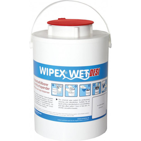 Distributeur de lingettes humides WIPEX-WET rouge plastique