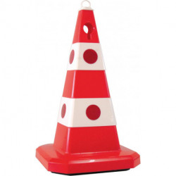 Cône de signalisation avec oeil rouge avec verres réfléchissants hauteur 613mm