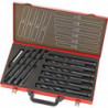 Jeu de forets hélicoïdaux DIN345 HSS rollgewalzt 14-23mm 1mm stg. Coffret métal FORTIS