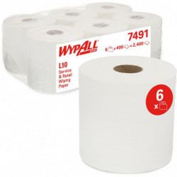 Lingette papier WypAll L10 à retrait central pour Roll Control / blanc (Par 6)
