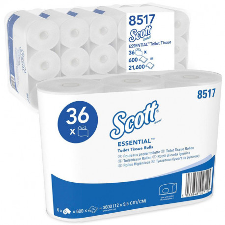 Papier toilette Scott ESSENTIAL standard / blanc 6 rouleaux (Par 6)