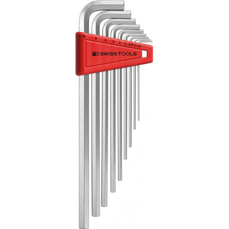 Set Clé allen en support plastique 9-unités 15-10mm long PB Swiss Tools