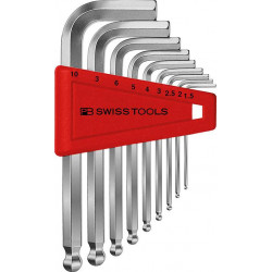 Set Clé allen en support plastique 9-unités 15-10mm Tête sphérique PB Swiss Tools