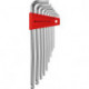 Set Clé allen en support plastique 9-unités 15-10mm long Tête sphérique PB Swiss Tools