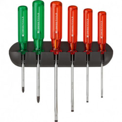 Set Tournevis 6-unités Fente PZ im support mural Classic PB Swiss Tools