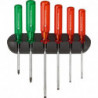 Set Tournevis 6-unités Fente PZ im support mural Classic PB Swiss Tools