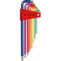 Set Clé allen en support plastique 9-unités 15-10mm Rainbow Tête sphérique PB Swiss Tools