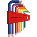 Set Clé allen en support plastique 9-unités 15-10mm Rainbow PB Swiss Tools