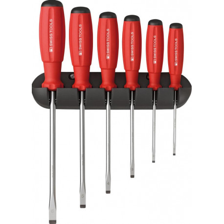 Set Tournevis 6-unités Fente im support mural SwissGrip PB Swiss Tools