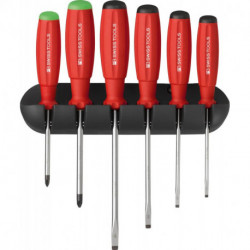 Set Tournevis 6-unités Fente PZ im support mural SwissGrip PB Swiss Tools