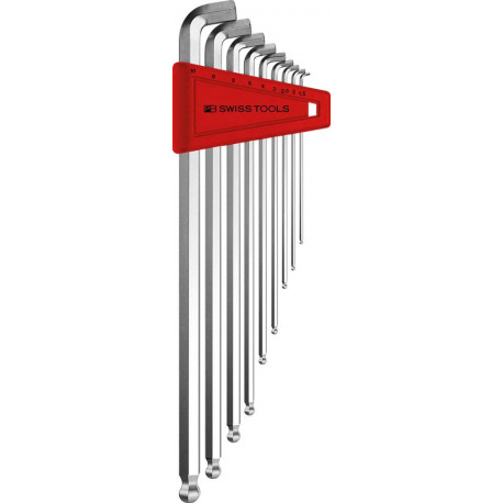 Set Clé allen en support plastique 9-unités 15-10mm 100 Degré Tête sphérique PB Swiss Tools