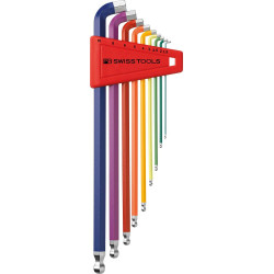 Set Clé allen en support plastique 9-unités 15-10mm 100 DegréRainbow PB Swiss Tools