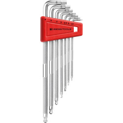 Set Clé allen en support plastique 7-unités 15-6mm SAFETY Tête sphérique PB Swiss Tools