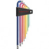 Set Clé allen en support plastique 9-unités15-10 90-100 Degré Rainbow PB Swiss Tools