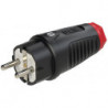Fiche contact de protection IP54 caoutchouc 16A / 250V AC / 3p (2P + T)