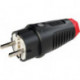 Fiche contact de protection IP54 caoutchouc 16A / 250V AC / 3p (2P + T)
