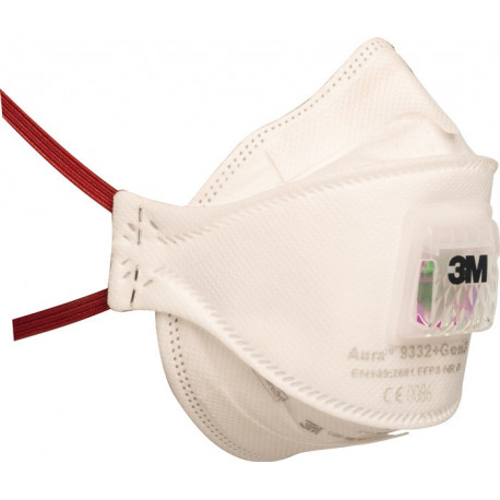 Masque de protection respiratoire 9332 + FFP3 + BV FFP3 / V NR D avec valve expiratoire, pliable 330 pcs./KT 3M (Par 330)