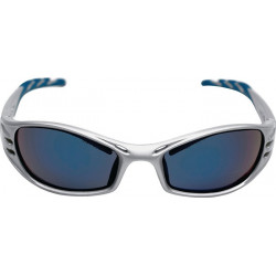 Lunettes de protection FUEL EN 166-1FT branches platine. verres bleus. av. tain