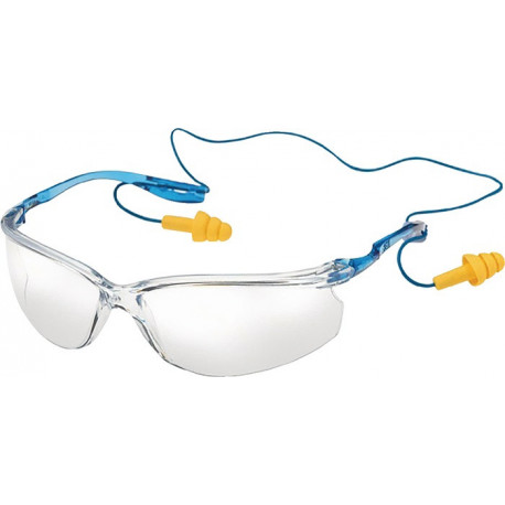 Lunettes de protection ToraCCS EN 166 branches bleues. verres transparents polyc