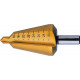 Foret perce-tôle de précision, acier rapide, revêtement TiN, Capacité de perçage : 40-61 mm, Taille 6, Long. totale 103 mm, Long. de la queue : 30 mm