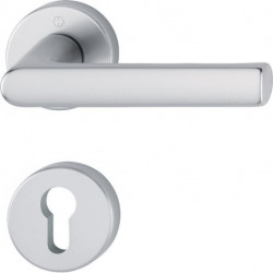 Poignée porte Hamburg 1700/42KB/42KBS Alu.F1 PZ DIN Gauche/Droite HOPPE