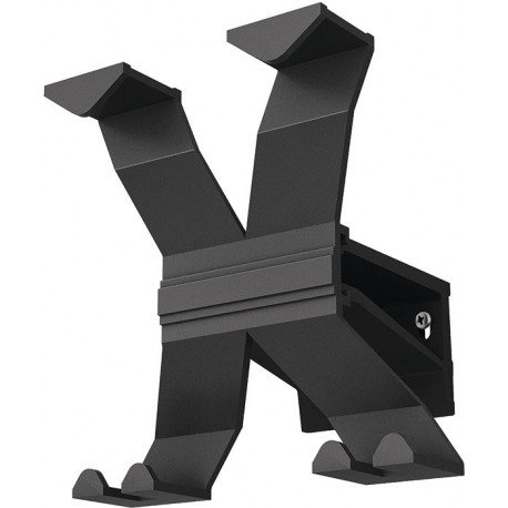 Porte-manteau mural aluminium 4 patères Longueur 170mm noir profond
