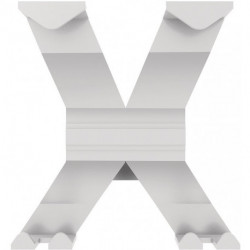 Porte-manteau mural aluminium 4 patères Longueur 170mm blanc