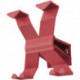 Porte-manteau mural aluminium 4 patères, longueur 170 mm, rouge fraise