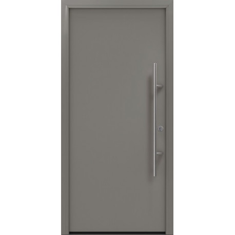 Porte d'entrée métallique PRO Anthracite CH 703 sans vitrage Largeur 1100 mm Hauteur 2100 mm DIN gauche RC 2 selon DIN EN 1627 PROMAT