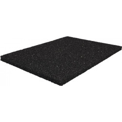 Tapis de protection de bâtiment l. 1,25 m L. 10 m épaisseur 6 mm noir caoutchouc granulé sans insert tissé