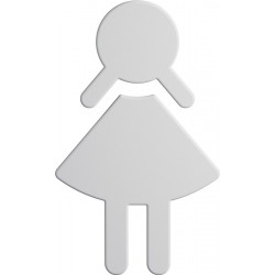 Panneau Symbole "Femme" 801.91B020 polyamide couleur no. 98 largeur 87 mm hauteur 150 mm épaisseur 3 mm HEWI