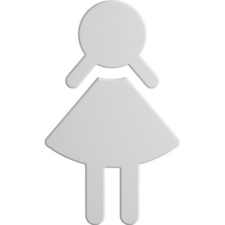 Panneau Symbole "Femme" 801.91B020 polyamide couleur no. 98 largeur 87 mm hauteur 150 mm épaisseur 3 mm HEWI
