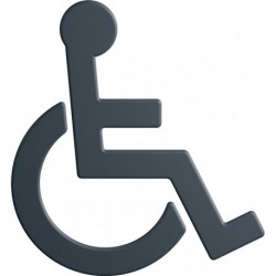 Symbole "Fauteuil roulant" 801.91B030 polyamide coloris no. 92 largeur 135 mm hauteur 150 mm épaisseur 3 mm HEWI