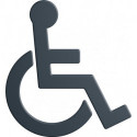 Symbole "Fauteuil roulant" 801.91B030 polyamide coloris no. 92 largeur 135 mm hauteur 150 mm épaisseur 3 mm HEWI