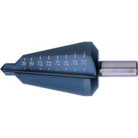 Foret perce-tôle de précision, acier rapide, revêtement TiAIN, Capacité de perçage : 4-20 mm, Taille 2, Long. totale 71 mm, Long. de la queue : 22 mm