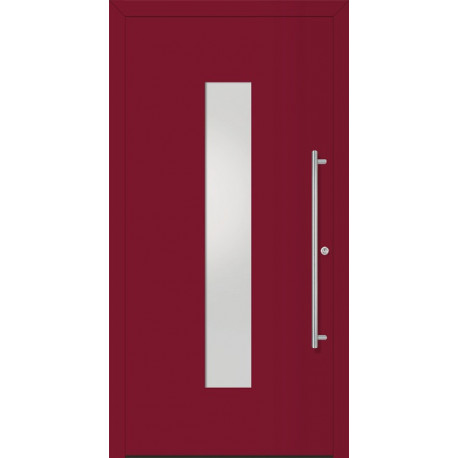 Porte d'entrée en métal Home RAL3003 Satinato blanc B1100mm H2100mm DIN gauche RC2 n.DIN EN1627