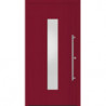 Porte d'entrée en métal Home RAL3003 Satinato blanc B1100mm H2100mm DIN gauche RC2 n.DIN EN1627