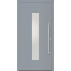 Porte d'entrée en métal Home RAL7001 Satinato blanc B1100mm H2100mm DIN gauche RC2 n.DIN EN1627
