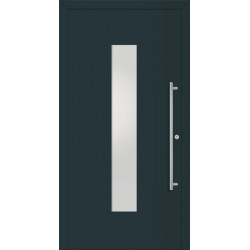 Porte d'entrée en métal Home RAL7016 Satinato blanc B1100mm H2100mm DIN gauche RC2 n.DIN EN1627